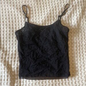 Gaze Black Fitted lace cami